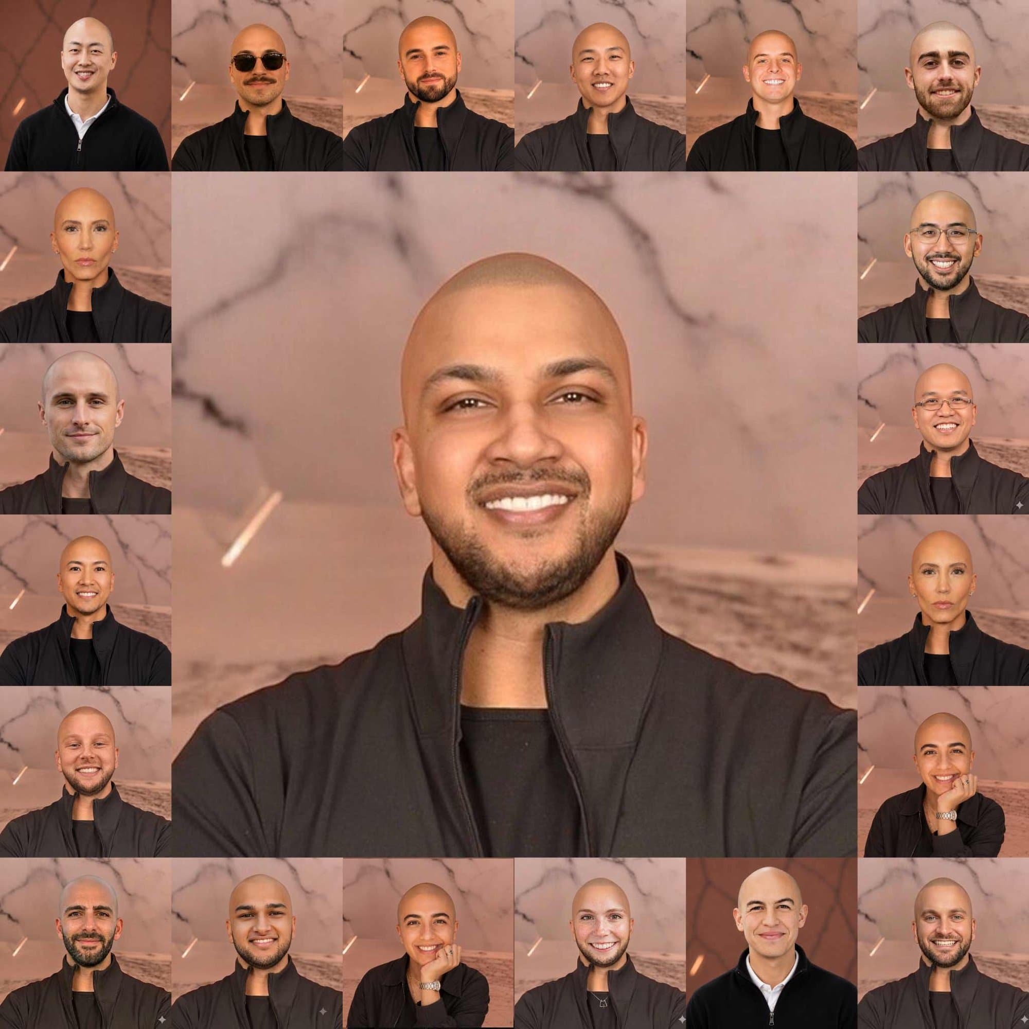 A grid of Slack profile photos all showing the same face